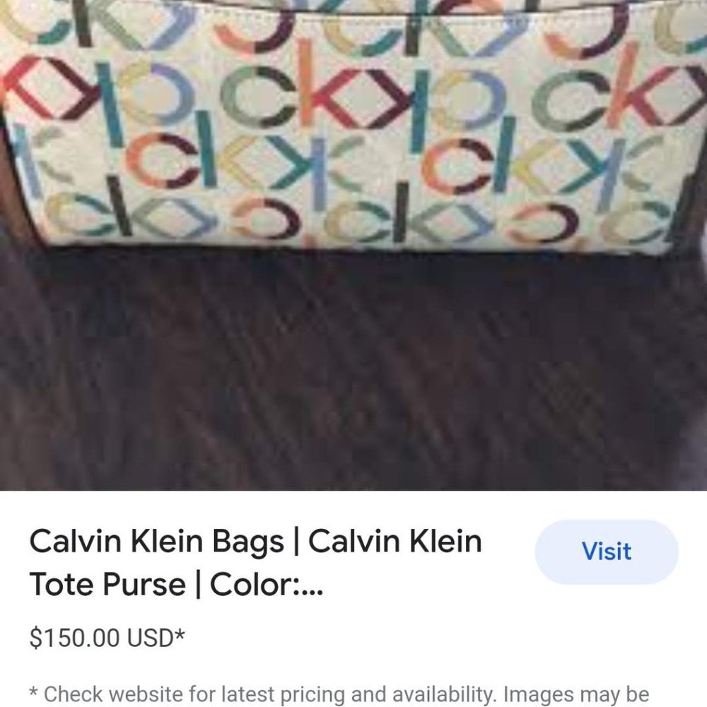 Authentic Calvin Klein coated PVC rainbow signature tote bag - Picture 14 of 14